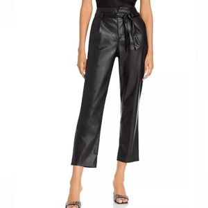 Paige Faux Leather Paperbag Pants
